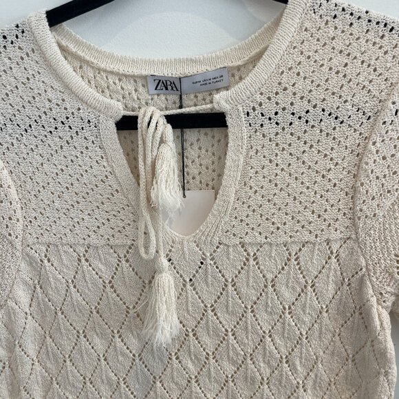 ZARA CREAM MINI DRESS NWT 4331/080/251 - Picture 5 of 9